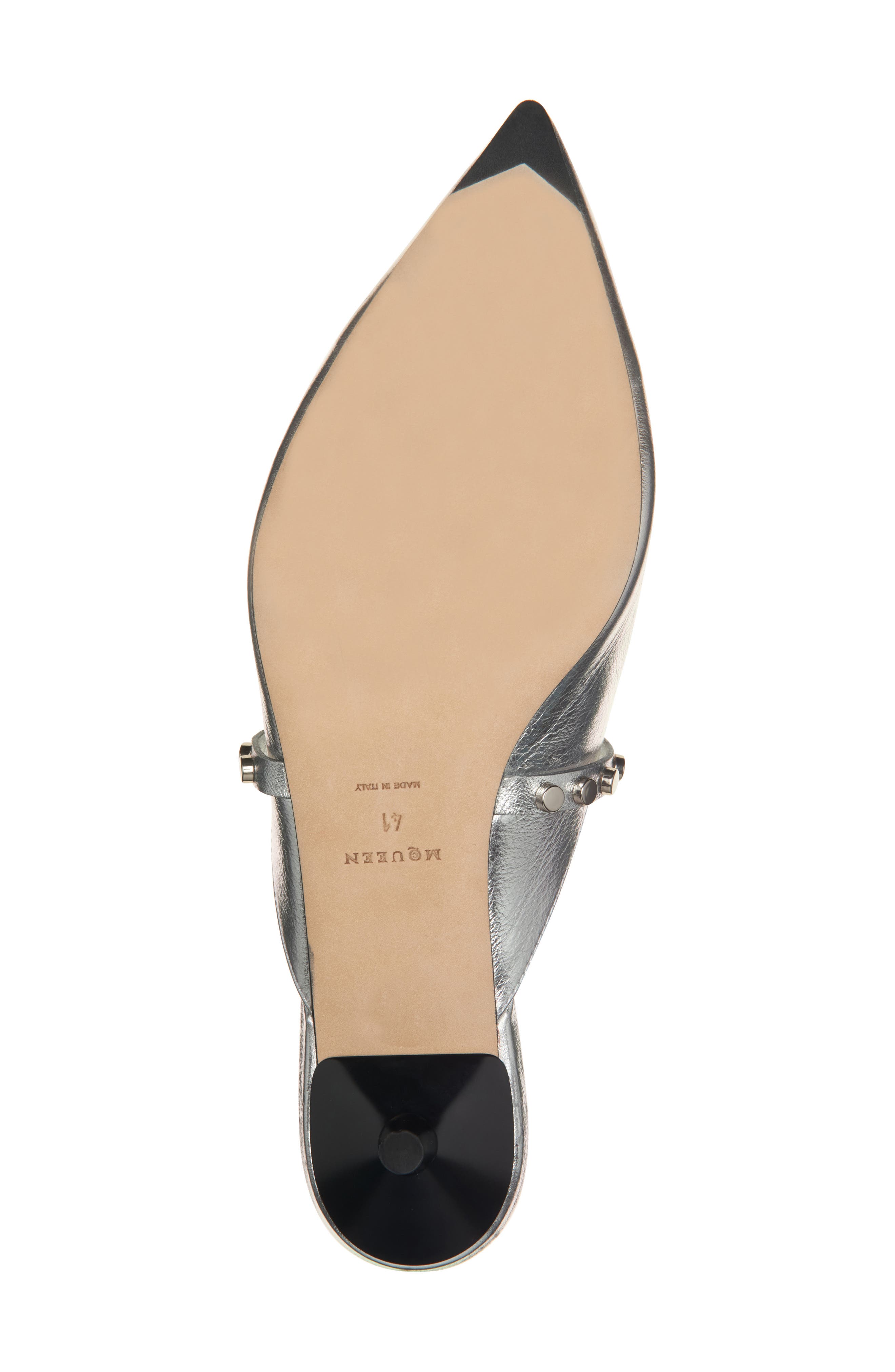 McQueen City Pointed Toe Mary Jane Mule, Alternate, color, Silver/ Silver