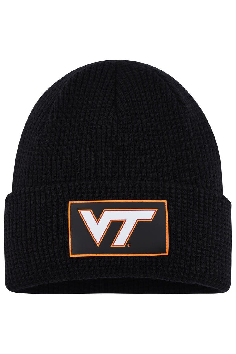 Men's Columbia Black Virginia Tech Hokies Gridiron Cuffed Knit Hat, Main, color, Black