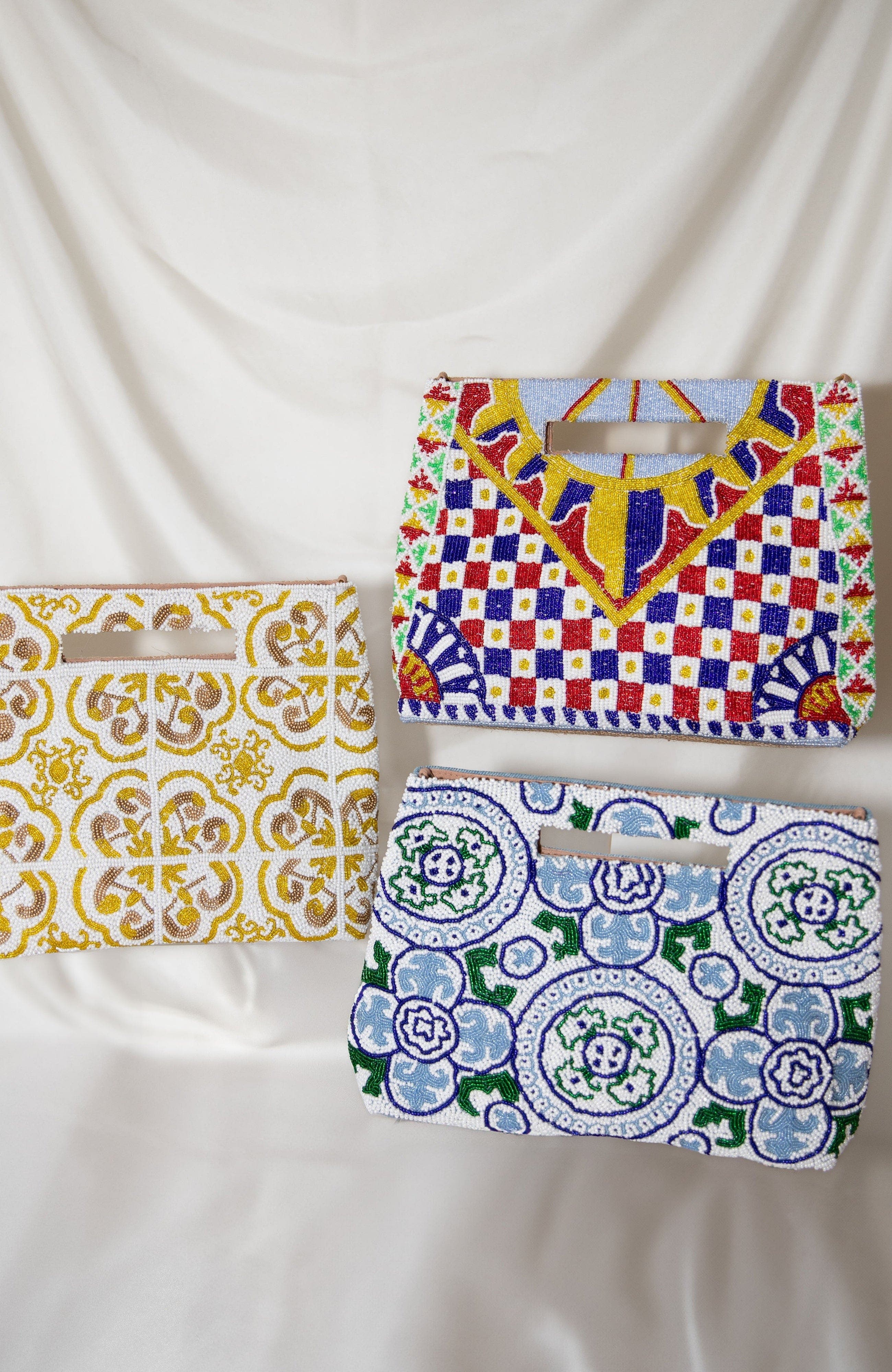 Island to East Side Rosette Mosaic Tile Handle Pouch, Alternate, color, Multi