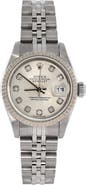 Pre-Owned Rolex Oyster Perpetual Datejust Automatic Watch Stainless Steel and White Gold with Diamond Markers 26