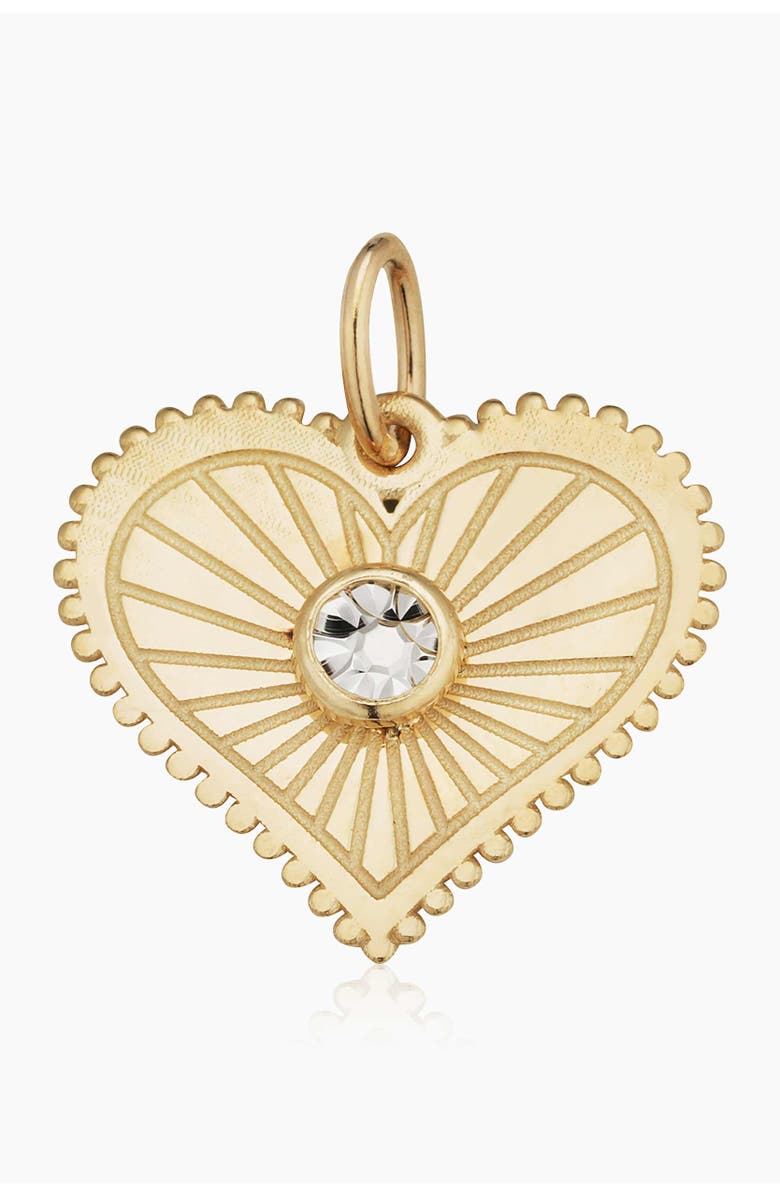 Oradina 14K Two Tone Gold Heartburst Pendant Charm, Main, color, 14K Two-Tone Gold