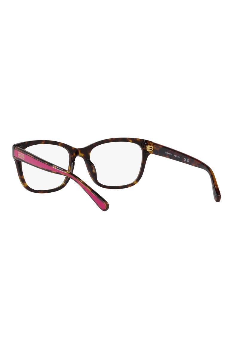 53mm Square Optical Glasses, Alternate, color, DK TORT