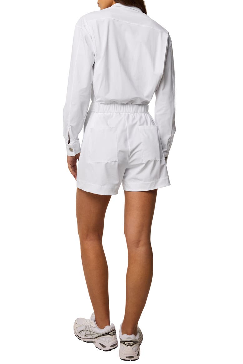 Phoenix Long Sleeve Tie Waist Romper, Alternate, color, ARCTIC
