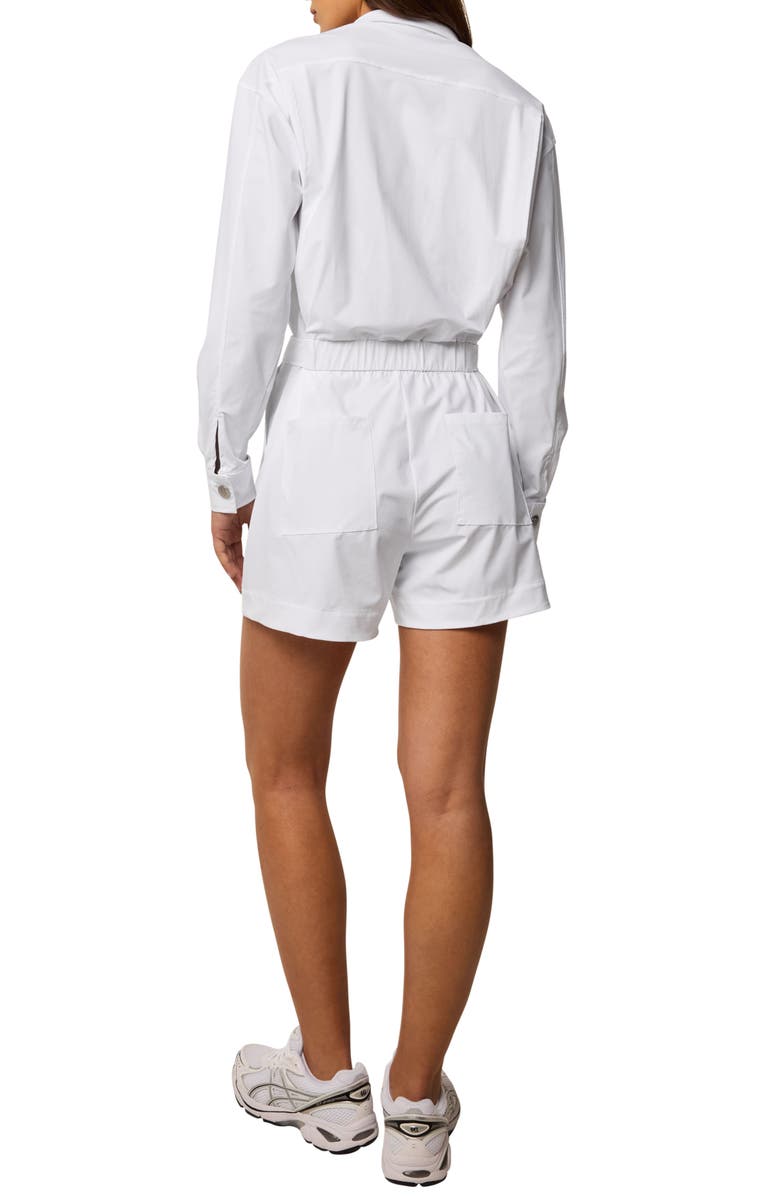 Greyson Phoenix Long Sleeve Tie Waist Romper, Alternate, color, Arctic