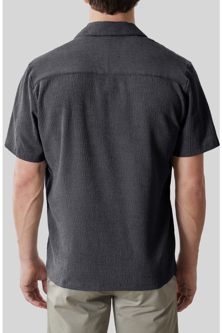 Kaezor Crepe Camp Shirt, Alternate, color, CHARCOAL