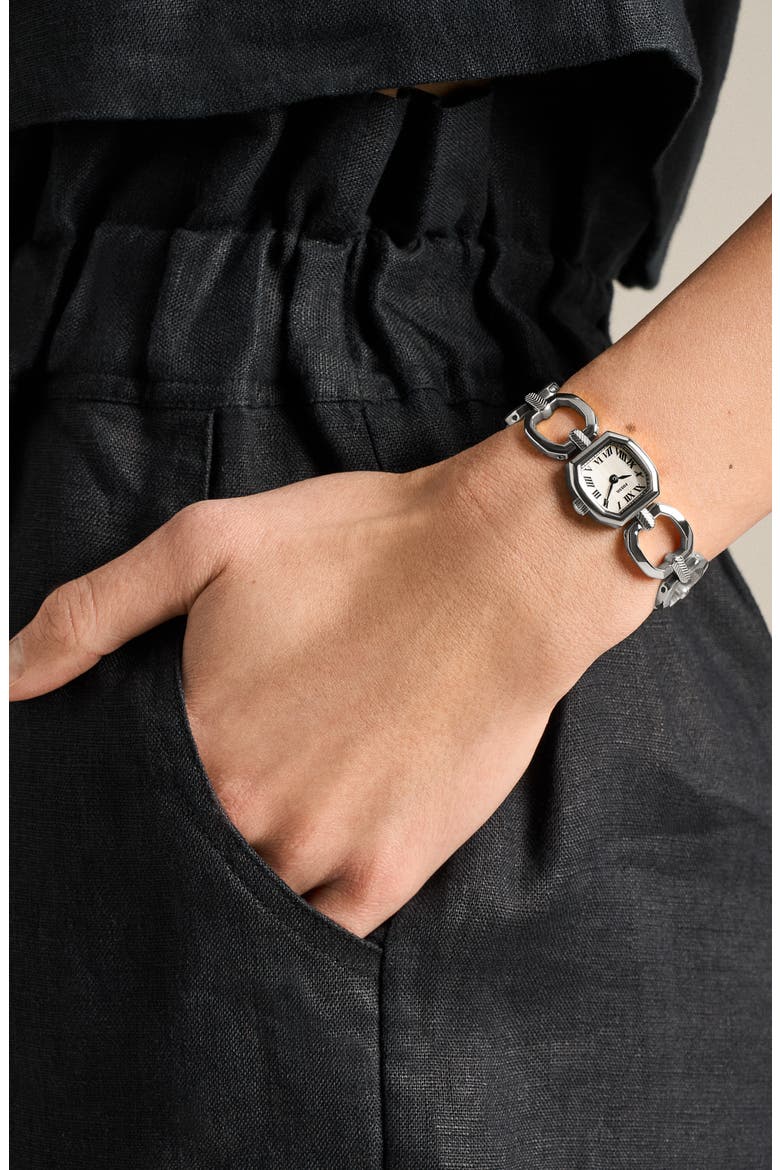 Harlow Mini Chain Link Bracelet Watch, 20mm, Alternate, color, SILVER