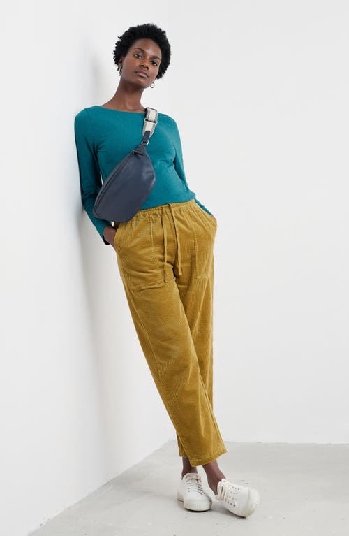 Seasalt Cornwall Easel Long Sleeve Stretch Organic Cotton Top In Blue