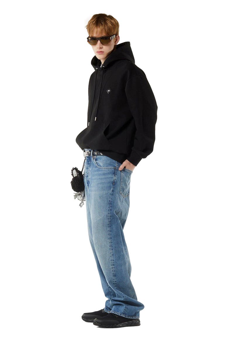 Essential Logo Patch Ponte Hoodie, Alternate, color, Black