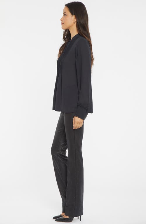 Nydj Pleated Peasant Blouse In Blue
