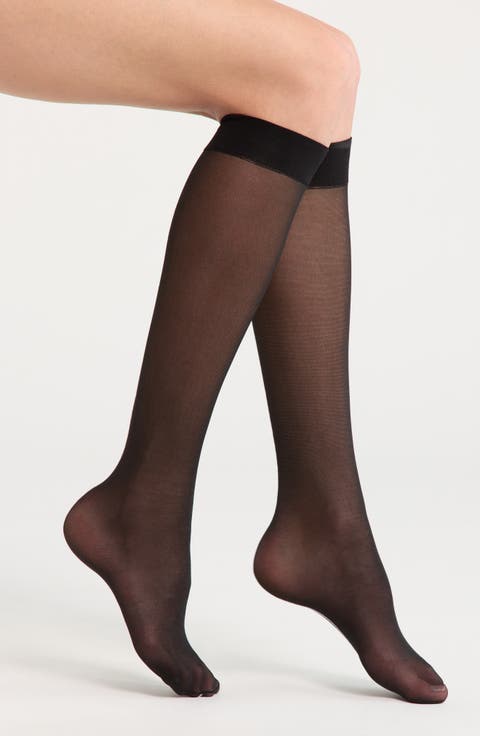 Semisheer Back Seam Knee High Socks