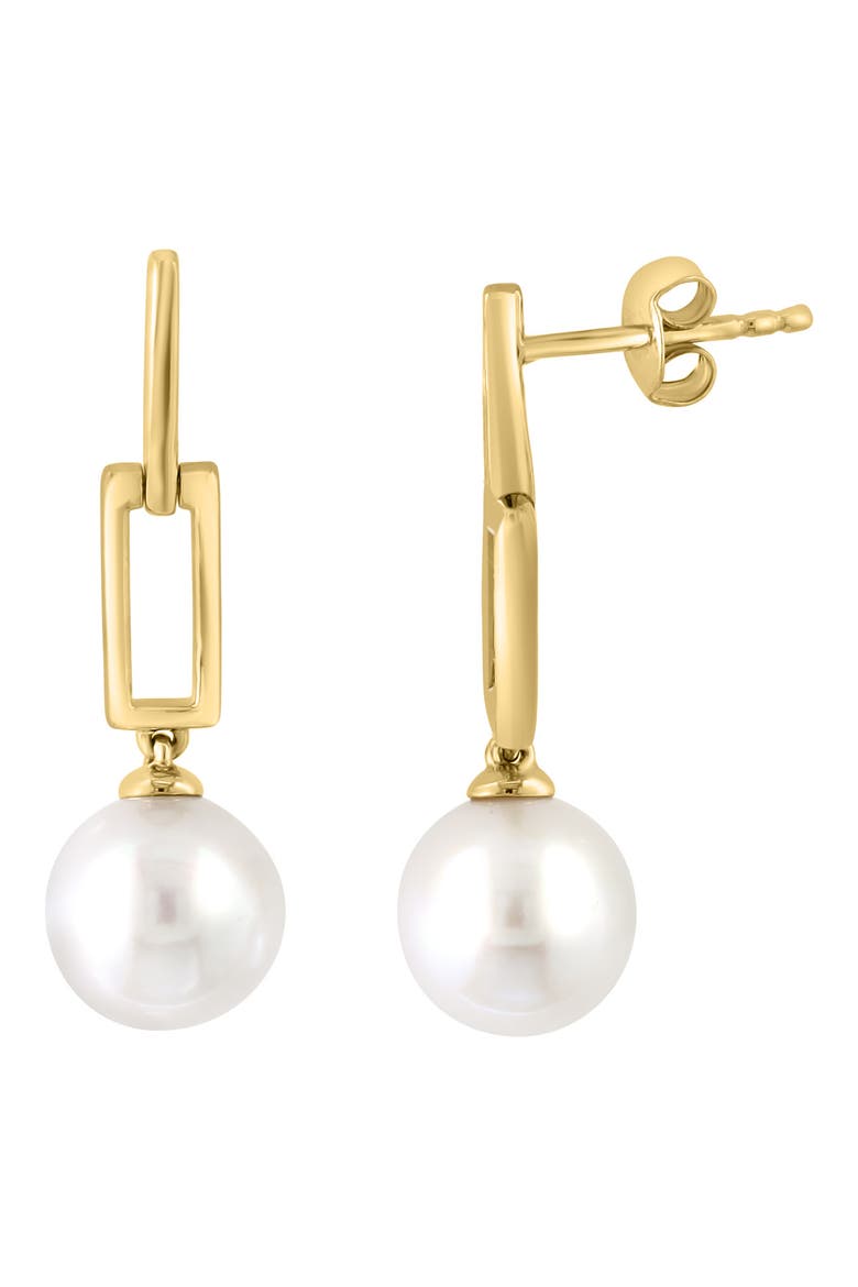 14K Yellow Gold Freshwater Pearl Drop Earrings, Alternate, color, GOLD MULTI