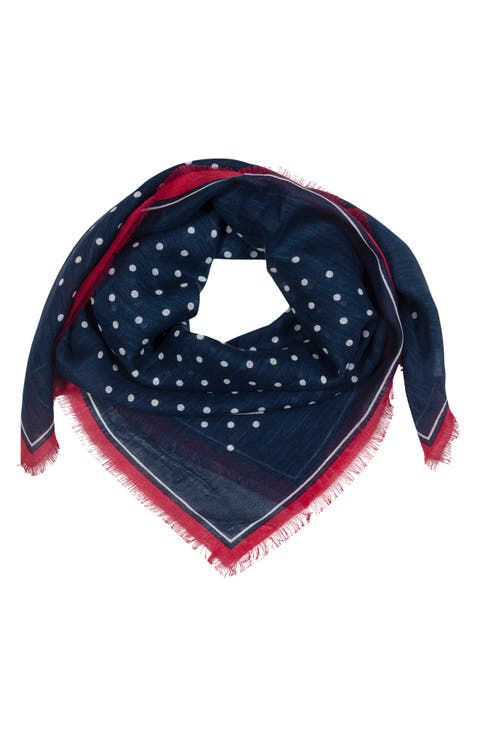 Spring Dot Linen & Cotton Square Scarf