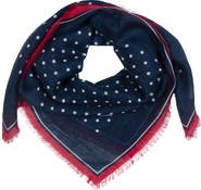 Lauren Ralph Lauren Spring Dot Linen & Cotton Square Scarf