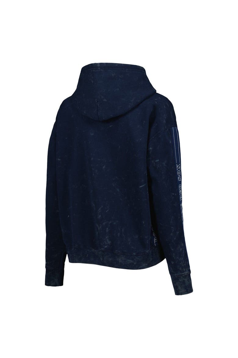 Women's The Wild Collective Navy Boston Red Sox Marble Pullover Hoodie, Alternate, color, Navy