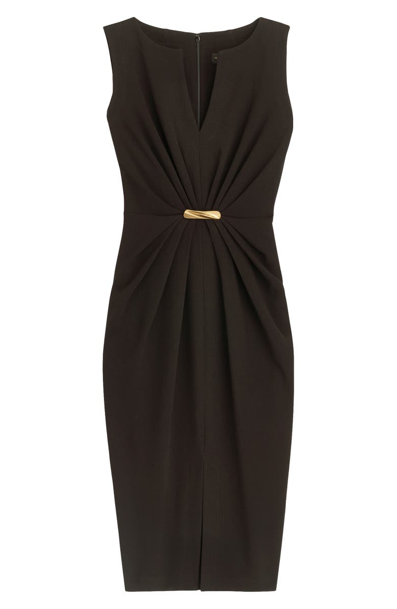 Donna Karan New York Caddy Crepe Midi Dress, Alternate, color, Black