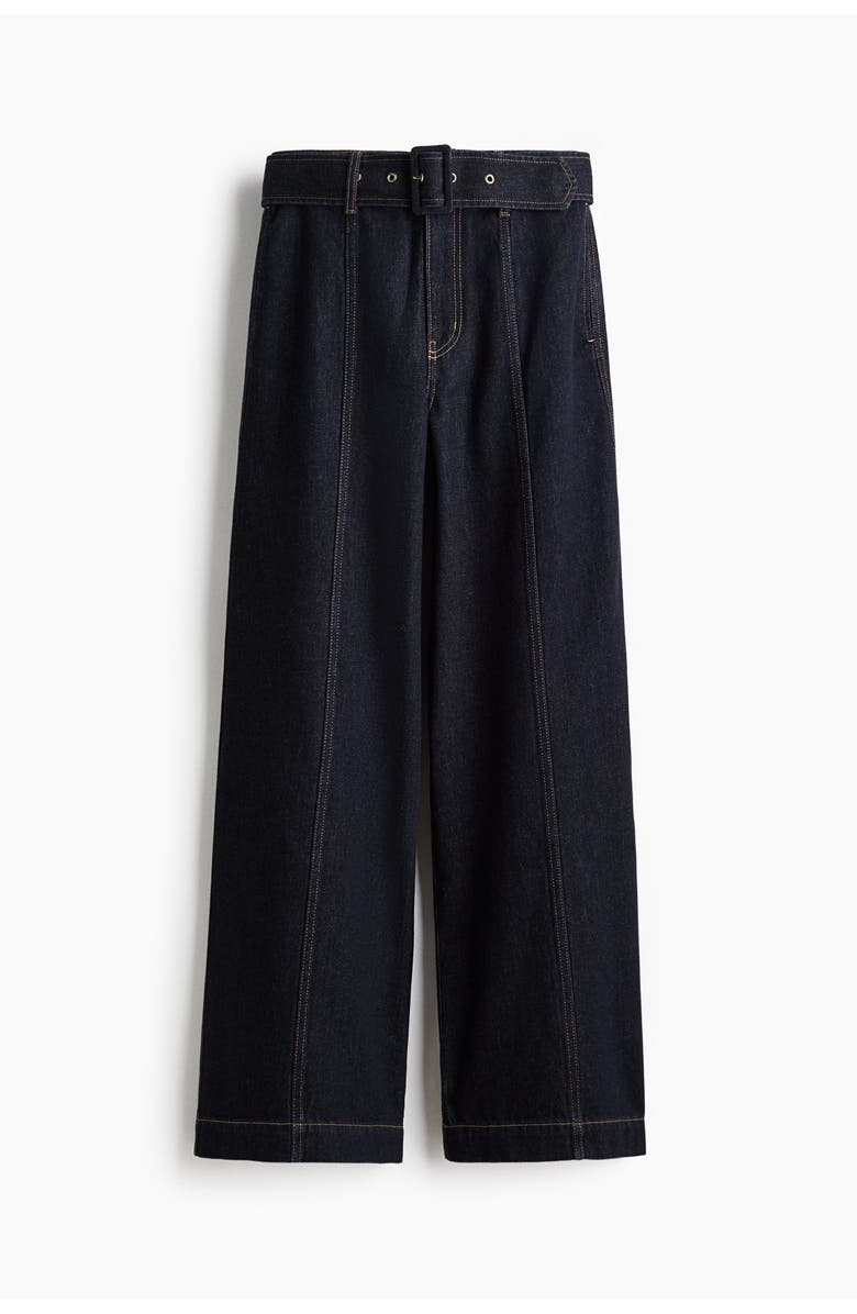 H&M Wide High Jeans, Alternate, color, Dark Denim Blue