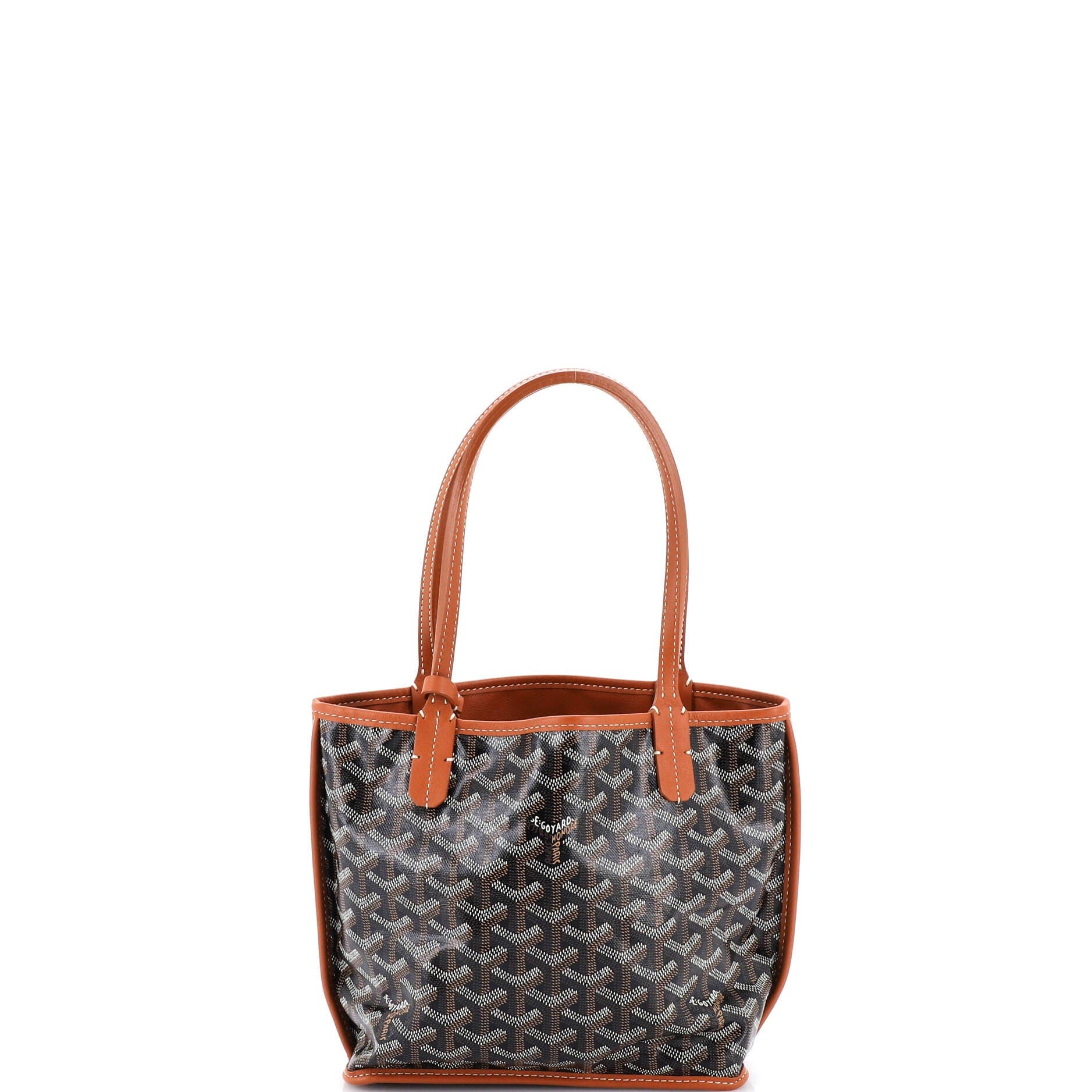 Pre-Owned Goyard Anjou Reversible Tote Coated Canvas Mini, Main, color, Brown