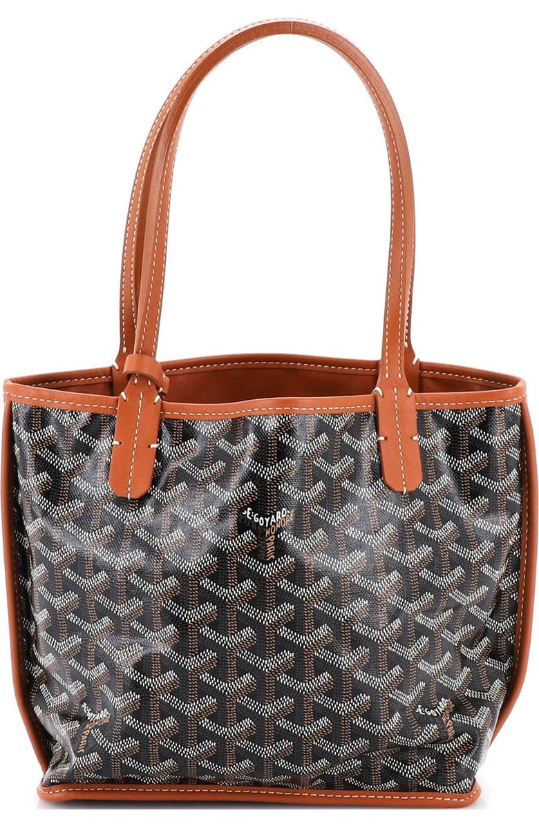 Pre-Owned Goyard Anjou Reversible Tote Coated Canvas Mini, Main, color, Brown