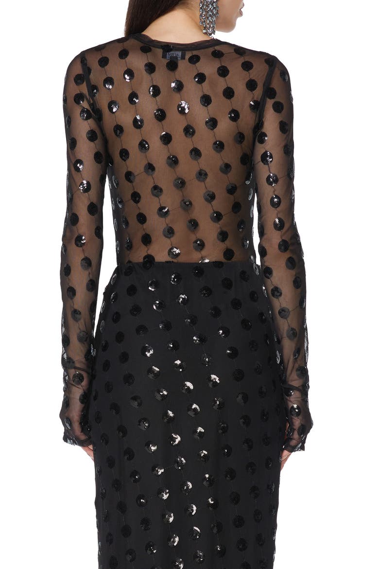 Kaylee Sequin Dot Top, Alternate, color, NOIR