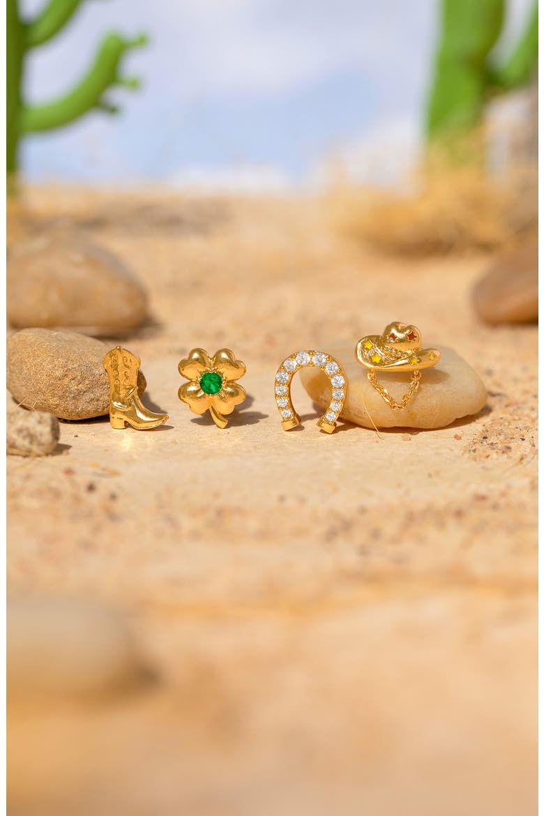 Western Charm Set of 4 Stud Earrings, Alternate, color, GOLD