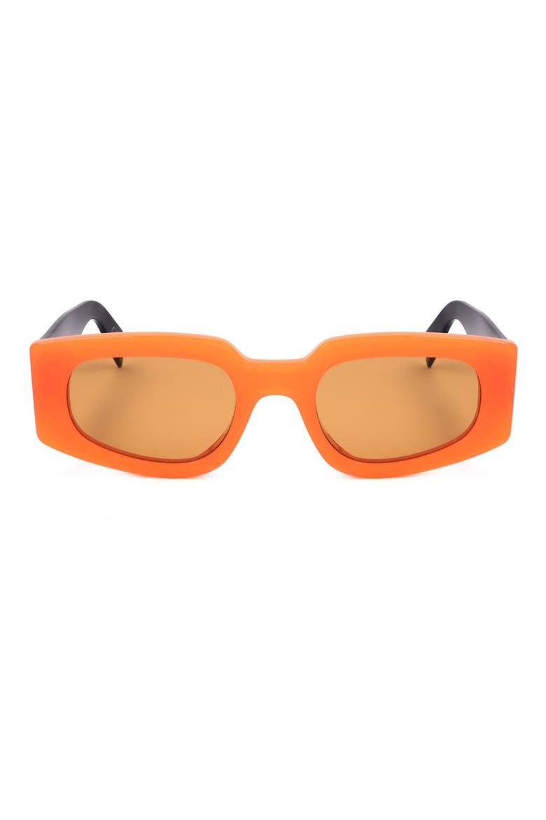 50mm Rectangle Sunglasses, Main, color, ORANGE