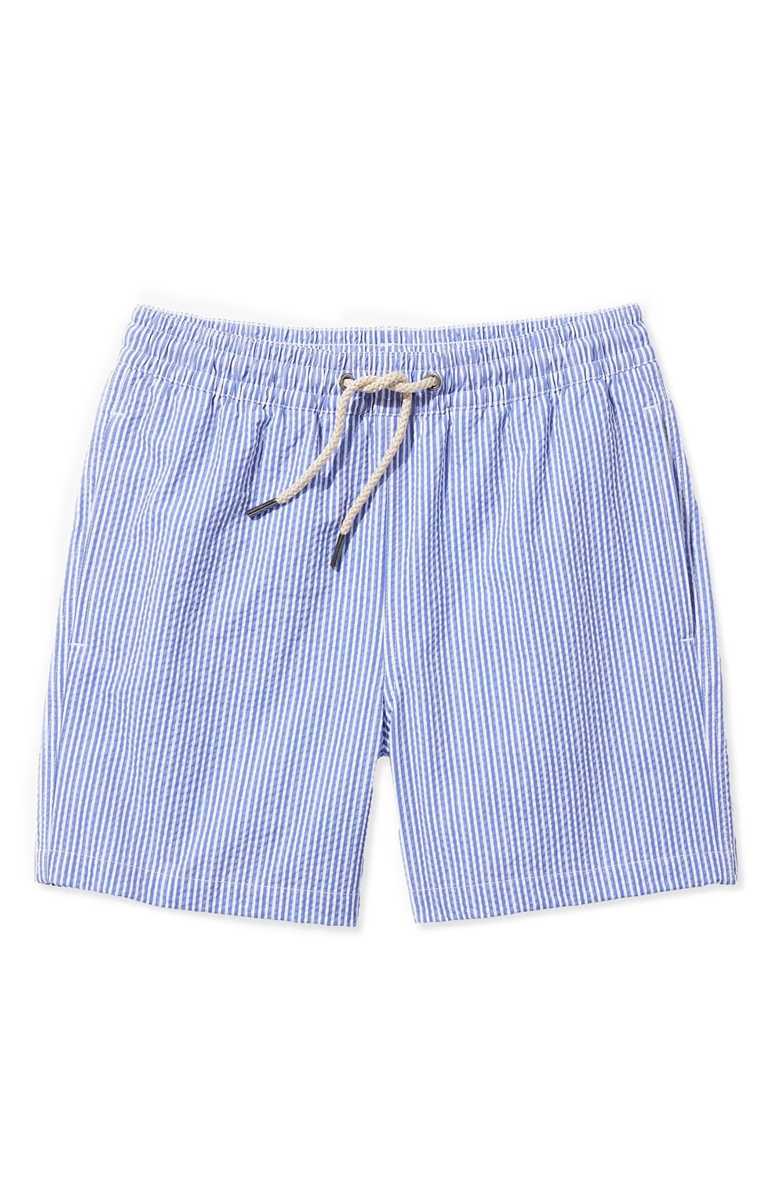 Fair Harbor Kids' Bayberry Stripe Water Repellent Seersucker Swim Trunks
