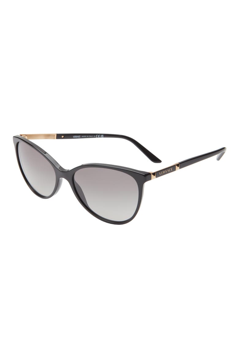 58mm Round Sunglasses, Alternate, color, BLACK