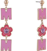 Hallmark Pink Enamel Mom Earrings