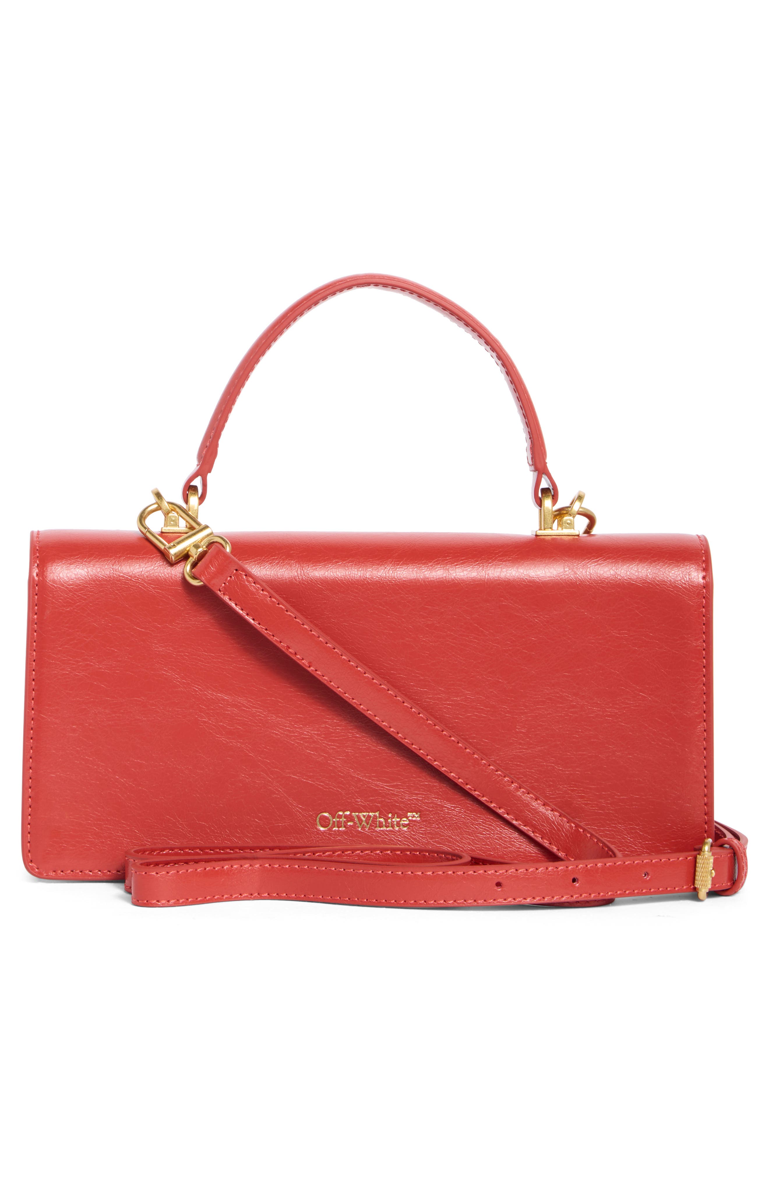 Jitney East/West Leather Shoulder Bag, Alternate, color, RED