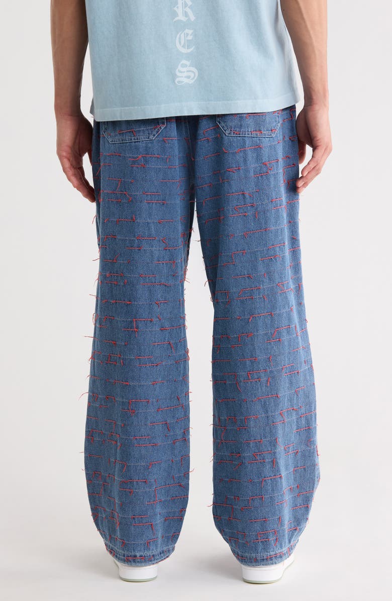 PLEASURES Strokes Denim Parachute Pants, Alternate, color, Indigo