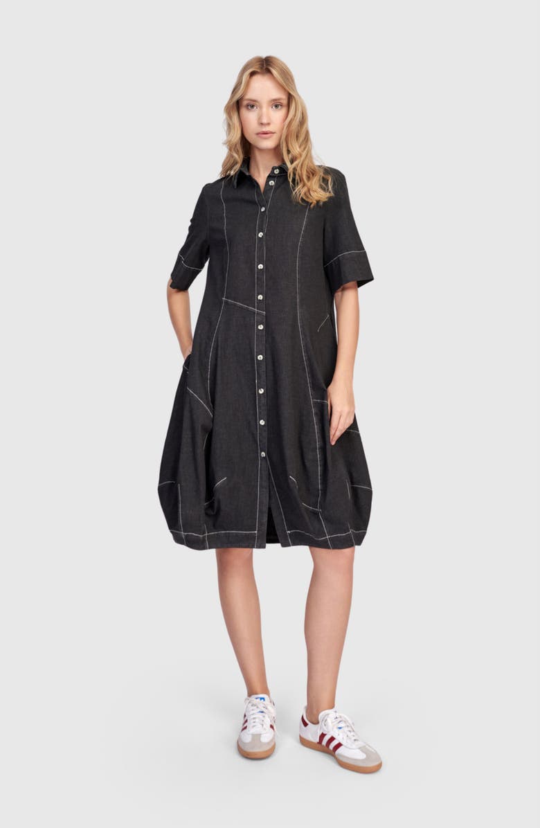 Alembika Barbie Wonderful Shirt Dress, Alternate, color, Black Denim