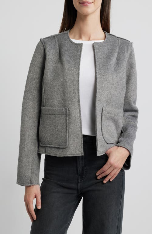 Wit & Wisdom Collarless Crop Jacket in Heather Graphite 