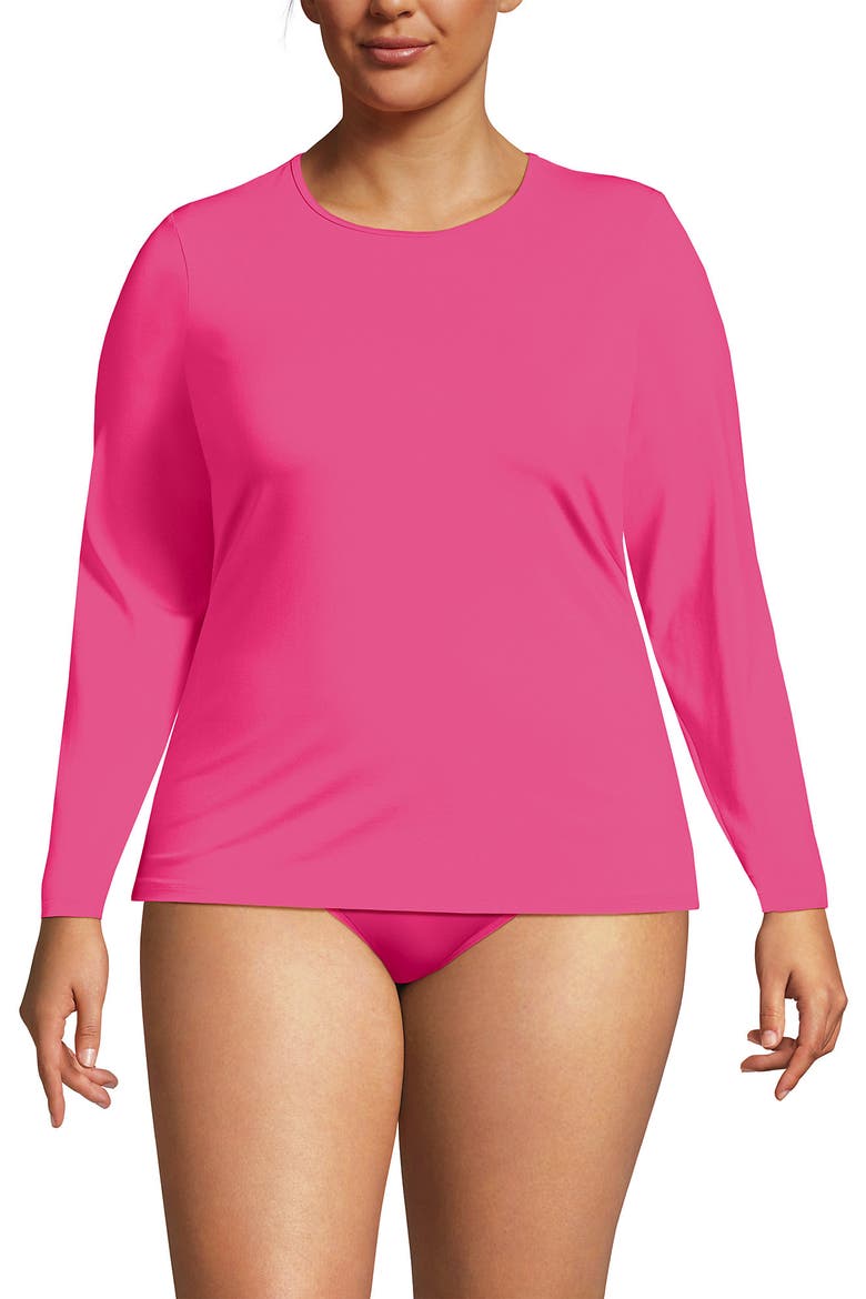 Long Sleeve Relaxed UPF 50 Rash Guard, Alternate, color, Pink Azalea