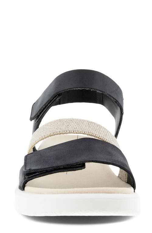 Ecco Womens Adjustable Leather Ankle Strap In Black