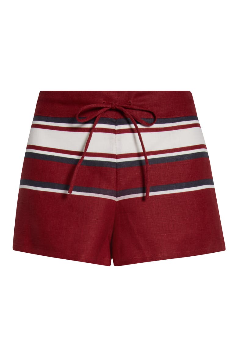 Miel Stripe Linen Drawstring Shorts, Alternate, color, HYDRA STRIPE