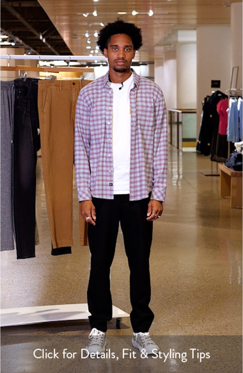 Vance Shadow Check Cotton Blend Button-Down Shirt, sales video thumbnail