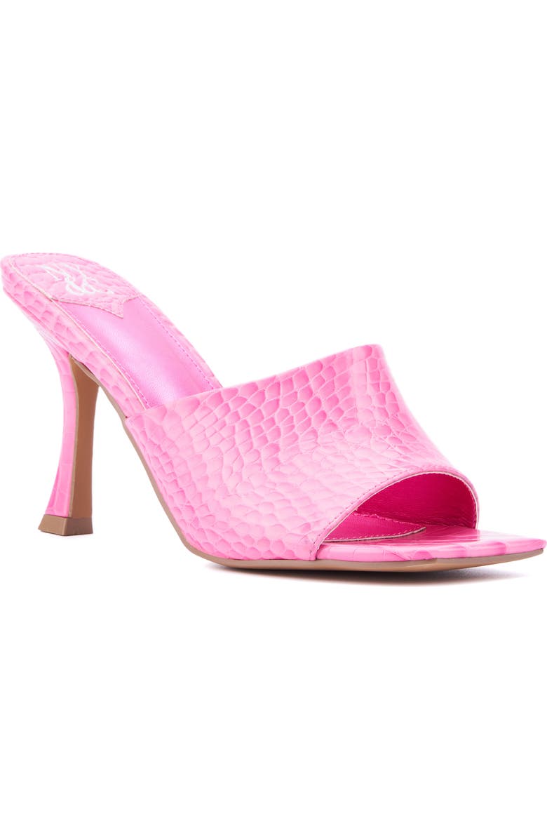 NEW YORK AND COMPANY Delara Croc Embossed Heeled Sandal, Main, color, Pink