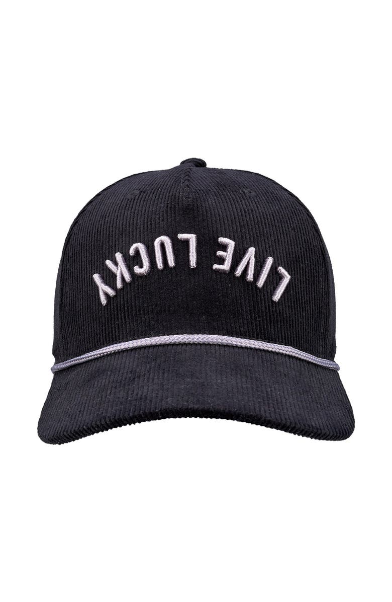 Black Clover Cord Upside Down Luck 2 Hat, Main, color, Black