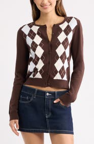 BP. Crewneck Cotton Blend Cardigan