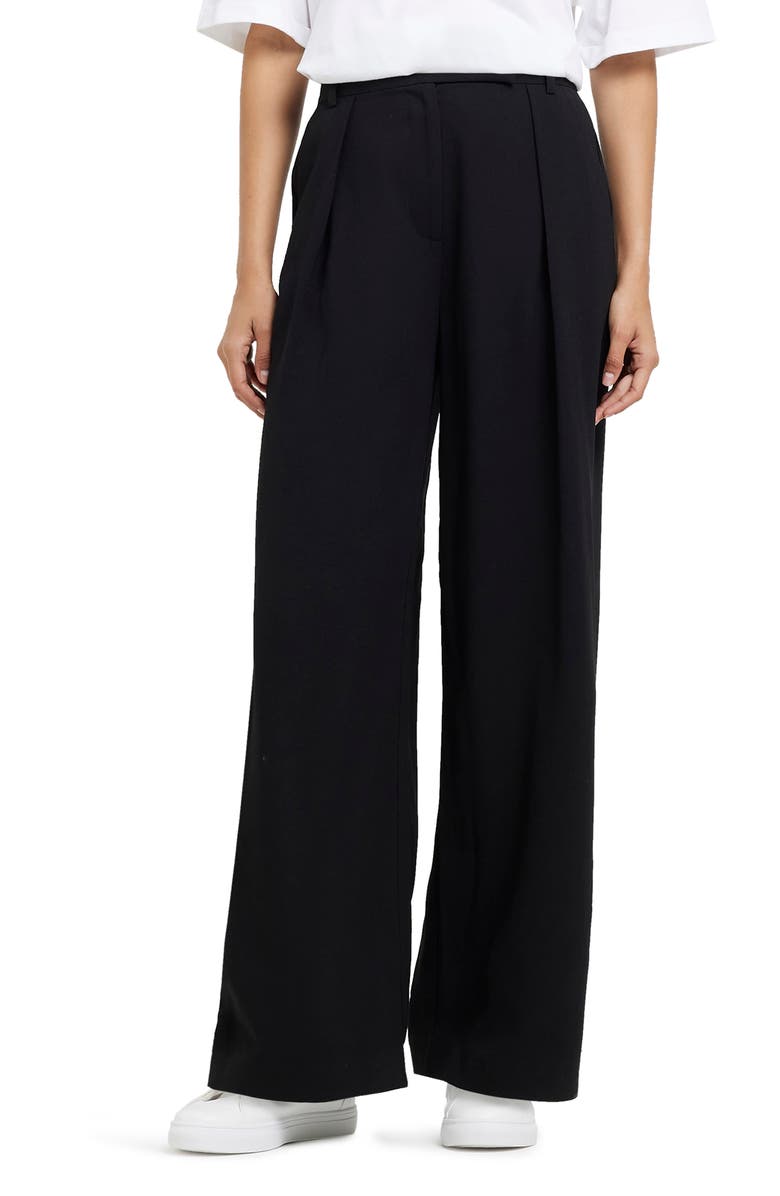 River Island Pleated Wide Leg Trousers, Main, color,