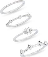 NORDSTROM RACK Set of 4 Cubic Zirconia Stackable Rings