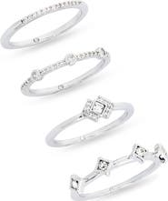 NORDSTROM RACK Set of 4 Cubic Zirconia Stackable Rings