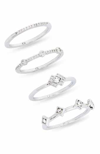 Set of 4 Cubic Zirconia Stackable Rings