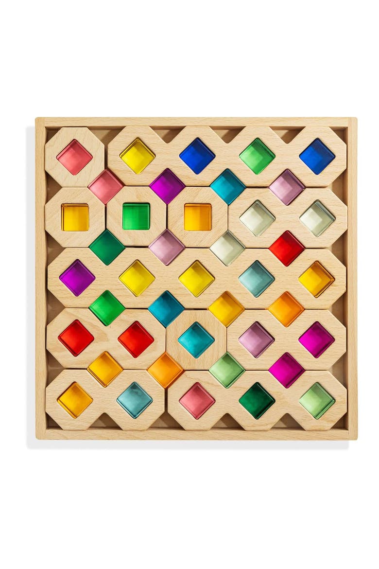 Austin Geometric Wood & Acrylic Building Blocks Set, Main, color, Multicolor