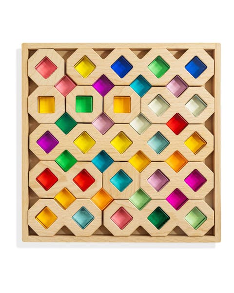 Austin Geometric Wood & Acrylic Building Blocks Set
