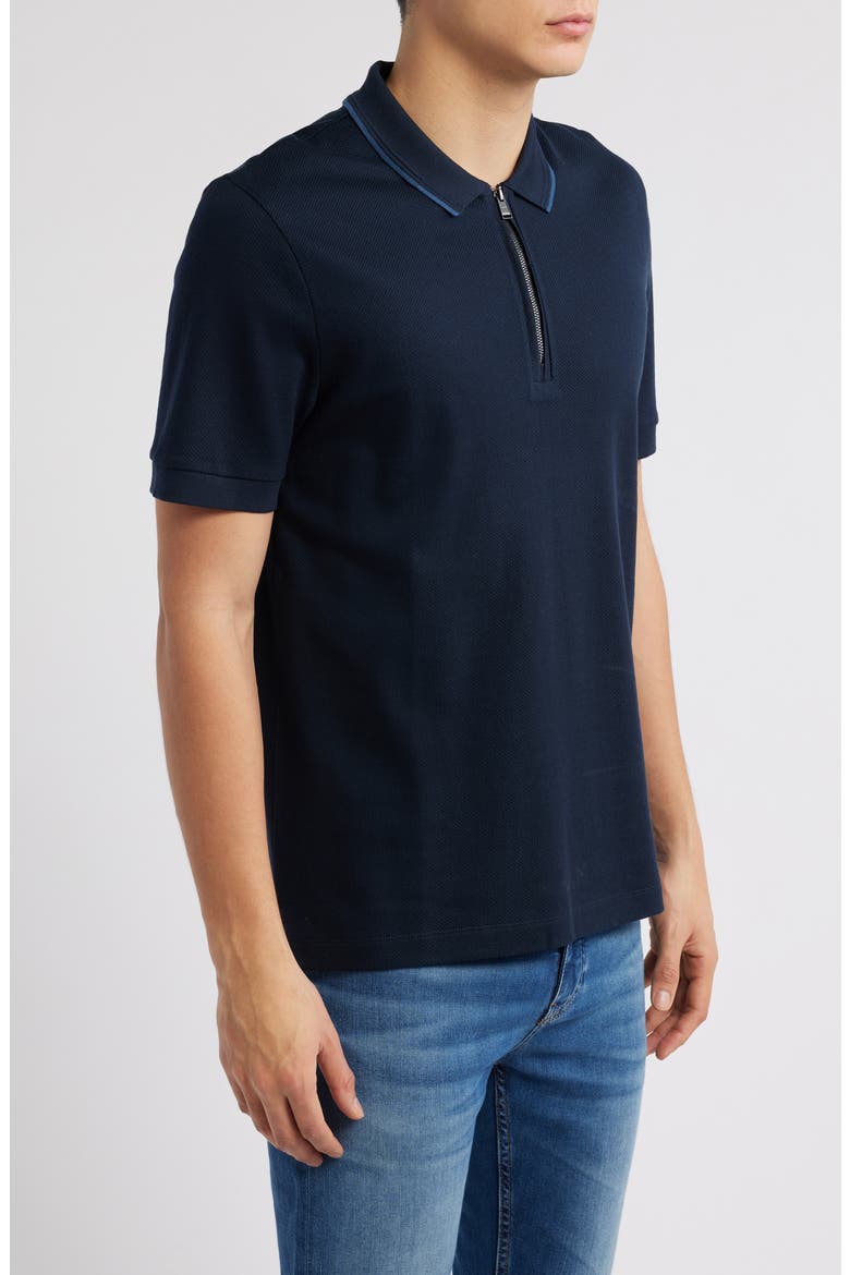Paras Quarter Zip Cotton Polo, Alternate, color, DARK BLUE