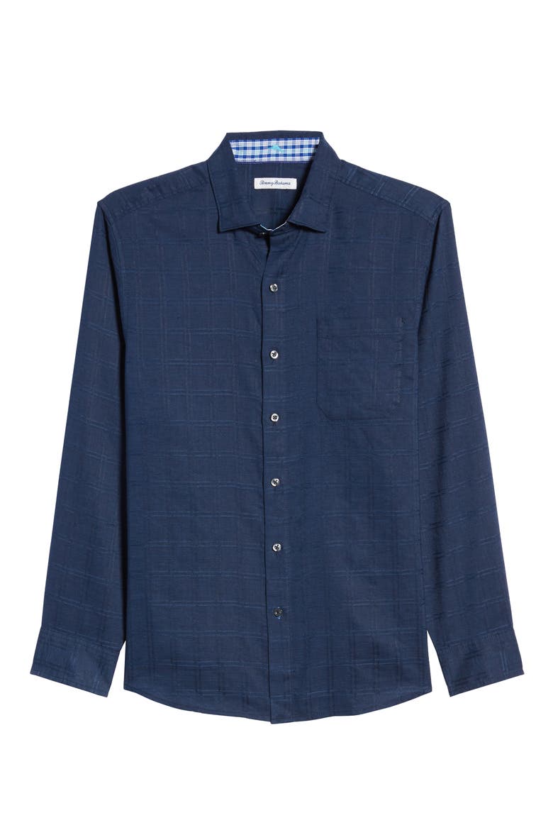 Costa Capri Classic Fit Linen Blend Button-Up Shirt, Alternate, color, OCEAN DEEP