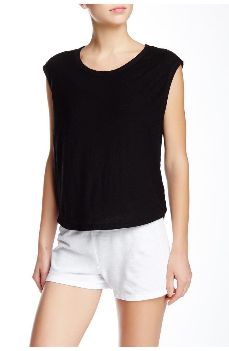 James Perse Solid Cap Sleeve T-Shirt, Alternate, color, 