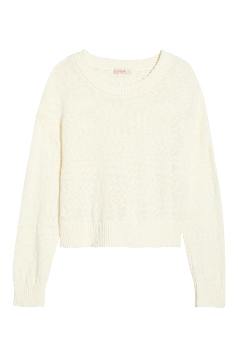 Sea Breeze Cotton Crewneck Sweater, Alternate, color, ANTIQUE WHITE