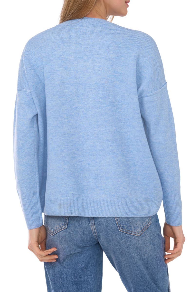 CeCe Baby it's Cold Outside Sweater, Alternate, color, Blue Heather/ Antique White